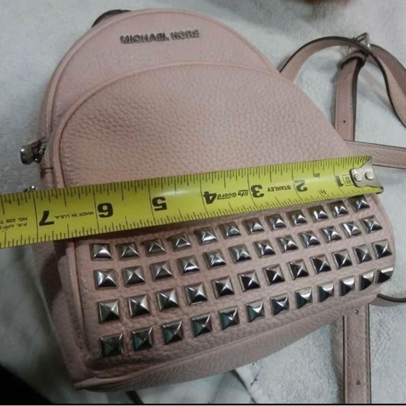 Michael Kors Abbey Studded Pink Pebble Leather Mini Backpack main image 4